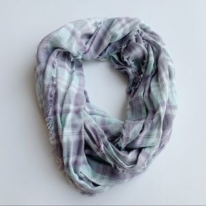 Maurices Blue & Gray Plaid Infinity Scarf Lightweight